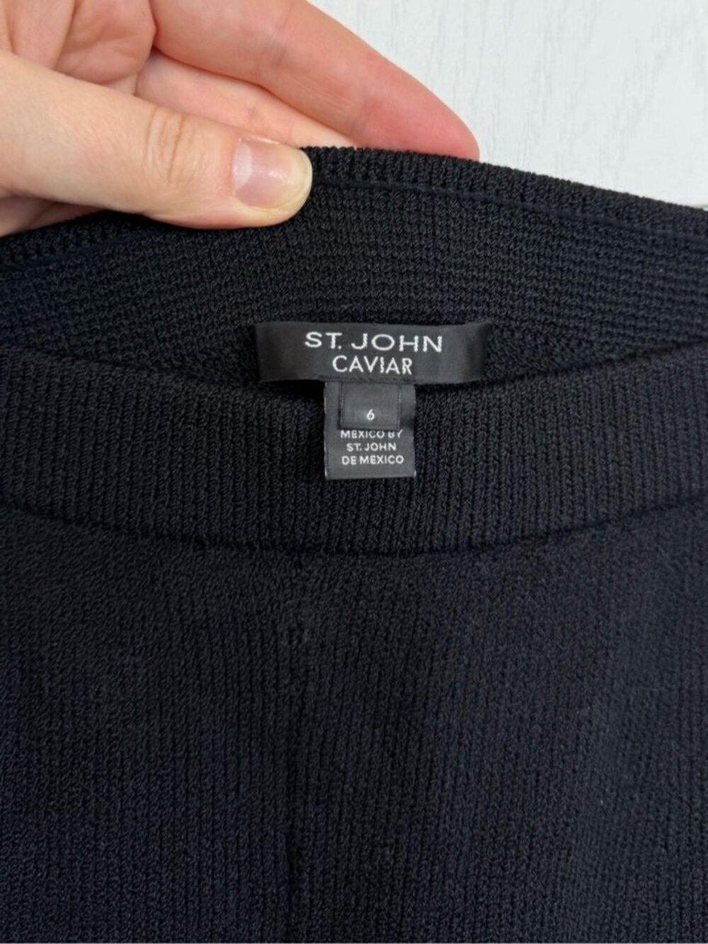 St. John Caviar Santana Knit Wool Pants Size 6 Black - Picture 4 of 7